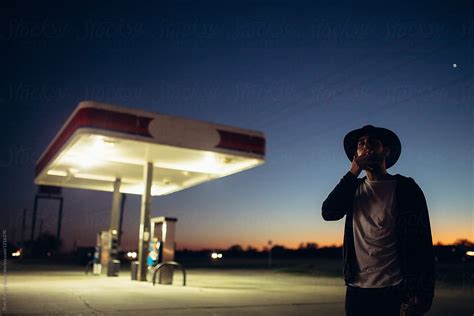 smoking in a gas station
